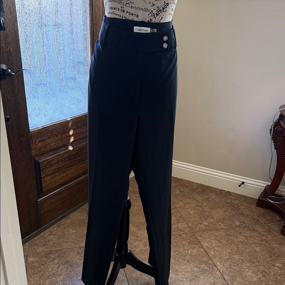 Calvin Klein Women's Navy Pleated Trousers